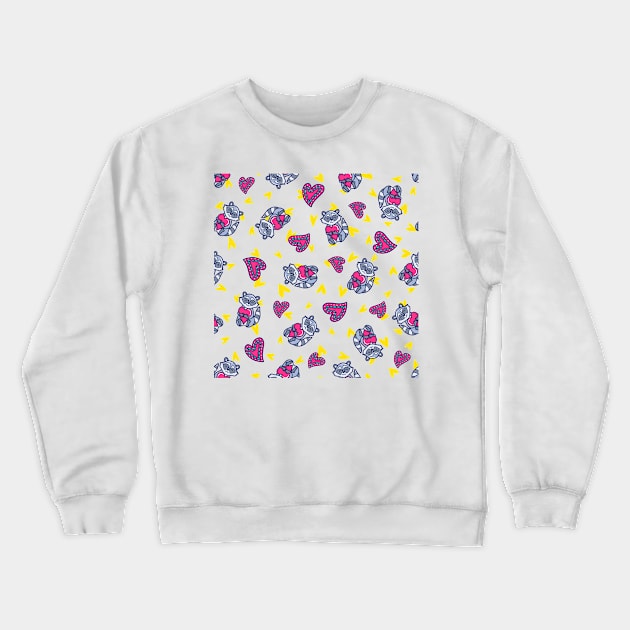 Raccoon & Hearts - Doodle Crewneck Sweatshirt by KindlyHarlot